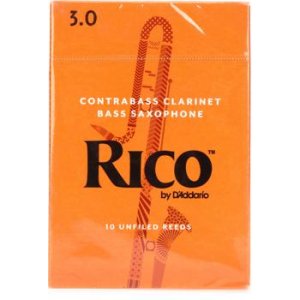 Strength 3.0 Rico by DAddario Contrabass Clarinet Reeds 10-pack 