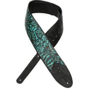 Levy's M4WP-001 3 Embossed Leather Guitar Strap - Palm Jade