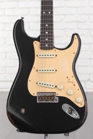 Photo of Fender Custom Shop Limited-edition Roasted "Big Head" Stratocaster Relic Electric Guitar - Aged Black