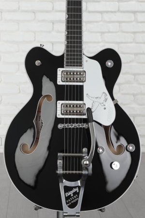 Photo of Gretsch G6636T Player's Edition Silver Falcon Center Block Double-Cut Semi-hollow Electric Guitar - Black