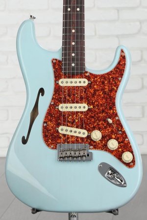 Photo of Fender American Professional II Thinline Stratocaster Electric Guitar - Transparent Daphne Blue