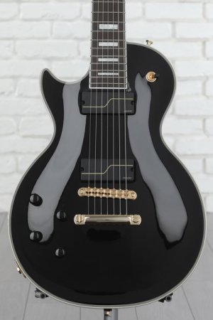 Photo of Epiphone 7-string Matt Heafy Les Paul Custom Origins Left-handed Electric Guitar - Ebony