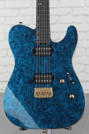 Photo of ESP USA TE-II Hardtail Electric Guitar - Teal Marble
