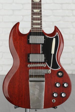 Photo of Gibson Custom 1964 SG Standard Reissue with Maestro Vibrola Electric Guitar - Murphy Lab Ultra Light Aged Cherry Red