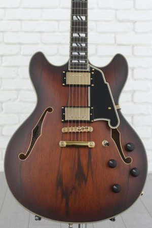 Photo of D'Angelico Deluxe DC Semi-hollowbody Electric Guitar - Satin Brown Burst