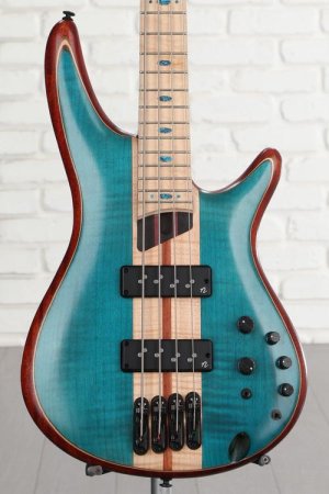 Photo of Ibanez SR Premium 4-string Electric Bass Guitar - Caribbean Green Low Gloss