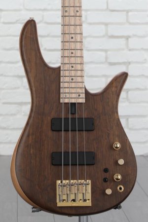 Photo of Fodera Monarch 4 Standard Special Bass Guitar - Natural Imbuya Satin with Gold Hardware, Sweetwater Exclusive