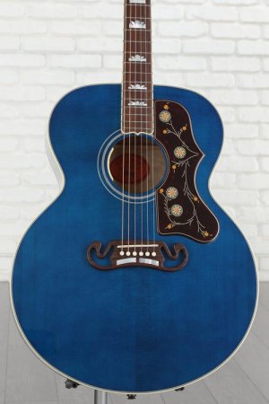 Photo of Gibson Acoustic SJ-200 Quilt Acoustic-electric Guitar - Viper Blue, Sweetwater Exclusive