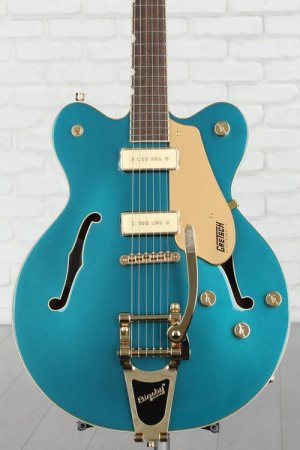 Photo of Gretsch Electromatic Pristine LTD Center Block Double-Cut Semi-hollowbody Electric Guitar with Bigsby - Petrol