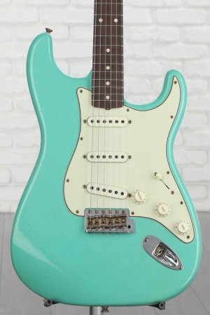 Photo of Fender Custom Shop Limited Edition '62/'63 Strat Journeyman Relic Electric Guitar - Aged Seafoam Green