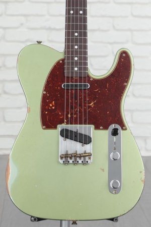 Photo of Fender Custom Shop Limited-edition '64 Telecaster Relic Electric Guitar - Aged Sage Green Metallic