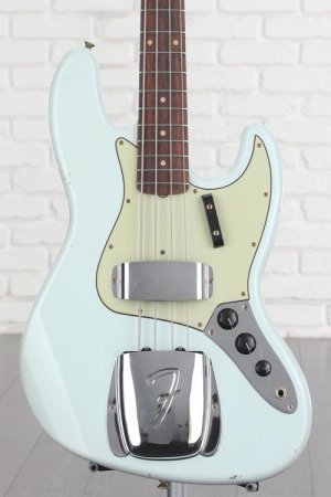 Photo of Fender Custom Shop '63 Jazz Bass Journeyman Relic - Faded Aged Sonic Blue
