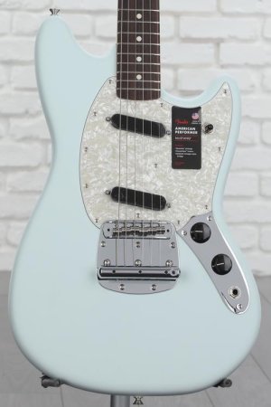 Photo of Fender American Performer Mustang - Satin Sonic Blue with Rosewood Fingerboard