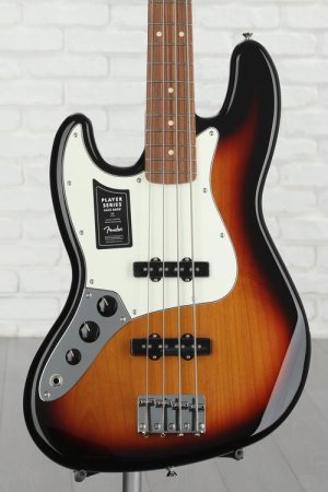 Photo of Fender Player Jazz Bass Left-handed - 3-Tone Sunburst with Pau Ferro Fingerboard