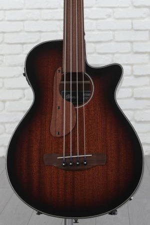 Photo of Ibanez AEGB24FE AEG Fretless Acoustic-electric Bass Guitar - Mahogany Sunburst