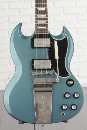 Photo of Gibson Custom 1964 SG Standard Reissue with Maestro Vibrola Electric Guitar - Murphy Lab Ultra Light Aged Pelham Blue