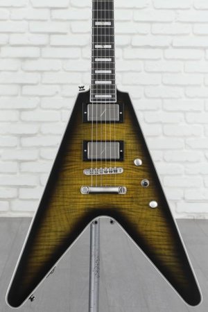 Photo of Epiphone Flying V Prophecy Electric Guitar - Yellow Tiger Aged Gloss