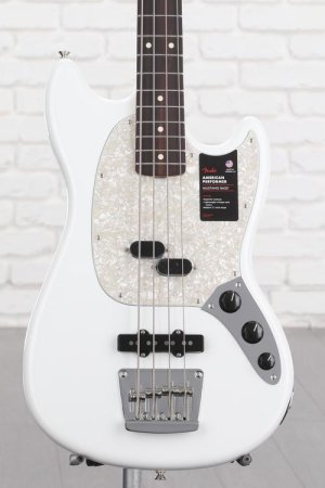 Photo of Fender American Performer Mustang Bass - Arctic White with Rosewood Fingerboard