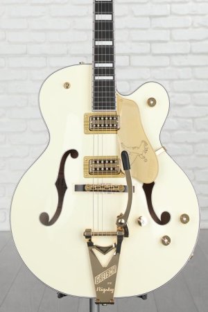 Photo of Gretsch G6136T-MGC Michael Guy Chislett Signature Falcon with Bigsby Electric Guitar - Vintage White with Ebony Fingerboard