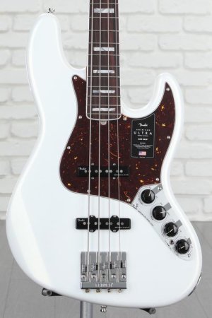 Photo of Fender American Ultra Jazz Bass - Arctic Pearl with Rosewood Fingerboard