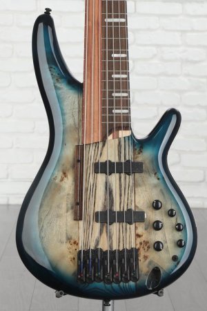 Photo of Ibanez Bass Workshop SRAS7 Ashula 7-string Bass Guitar - Cosmic Blue Starburst