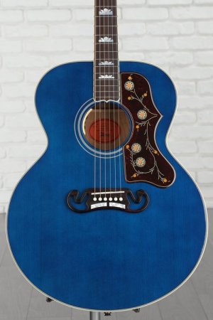 Photo of Gibson Acoustic SJ-200 Quilt Acoustic-electric Guitar - Viper Blue, Sweetwater Exclusive