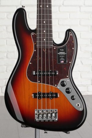 Photo of Fender American Professional II Jazz Bass V - 3 Color Sunburst with Rosewood Fingerboard