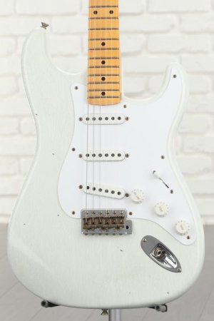 Photo of Fender Custom Shop LTD 70th-anniversary '54 Stratocaster Journeyman Relic Electric Guitar - Olympic White