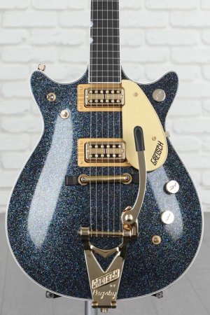 Photo of Gretsch Custom Shop G6128CS '62 Duo Jet NOS Masterbuilt Electric Guitar - Black HoloFlake