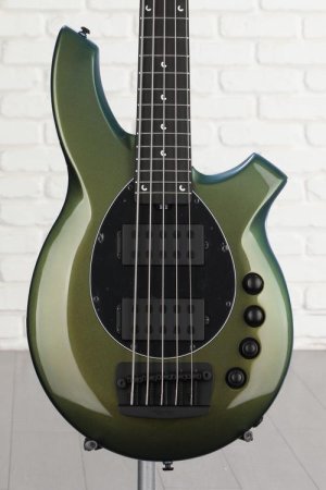 Photo of Ernie Ball Music Man Bongo 5 Bass Guitar - Emerald Iris, Sweetwater Exclusive