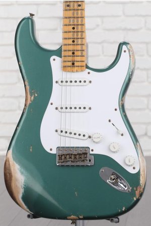 Photo of Fender Custom Shop LTD 70th-anniversary '54 Stratocaster Heavy Relic Electric Guitar - Sherwood Green Metallic