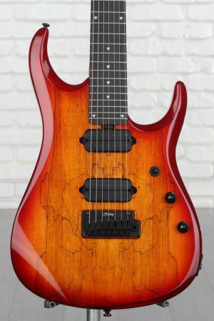 Photo of Sterling By Music Man John Petrucci Dimarzio JP157DSM 7-string Electric Guitar - Blood Orange Burst