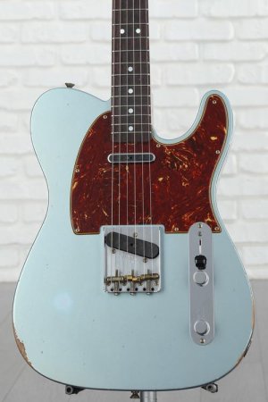 Photo of Fender Custom Shop Limited-edition '64 Telecaster Relic Electric Guitar - Aged Blue Ice Metallic