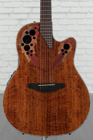 Photo of Ovation Celebrity Elite Plus CE44P-FKOA Mid-Depth Acoustic-Electric Guitar - Natural Koa