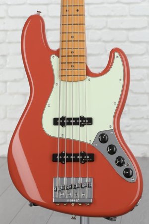 Photo of Fender Player Plus Active Jazz Bass V - Fiesta Red with Maple Fingerboard