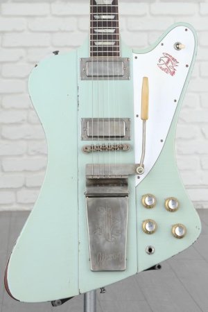 Photo of Gibson Custom 1963 Firebird V w/ Maestro Vibrola Electric Guitar - Murphy Lab Heavy Aged Antique Frost Blue
