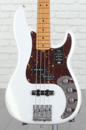 Photo of Fender American Ultra Precision Bass - Arctic Pearl with Maple Fingerboard