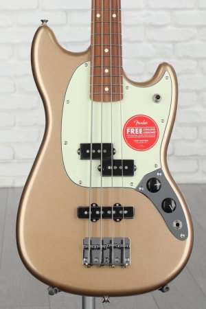 Photo of Fender Player Mustang Bass PJ - Firemist Gold