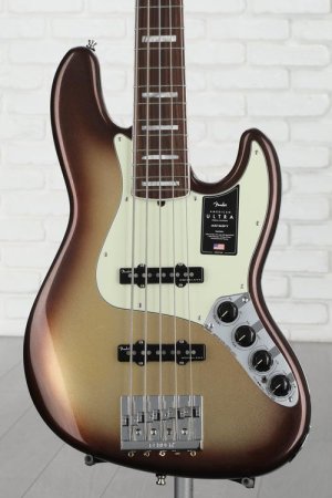 Photo of Fender American Ultra Jazz Bass V - Mocha Burst with Rosewood Fingerboard