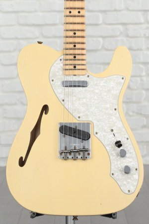 Photo of Fender Custom Shop '68 Telecaster Thinline Journeyman Relic Electric Guitar - Aged Vintage Blonde