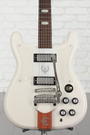 Photo of Epiphone Crestwood Custom (Tremotone) Electric Guitar - Polaris White