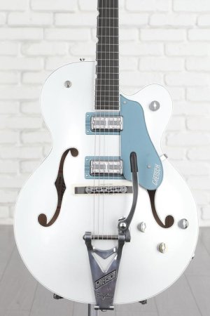 Photo of Gretsch G6118T-140 Limited-edition 140th Double Platinum Anniversary Hollowbody Electric Guitar - 2-tone Pure Platinum/Stone Platinum