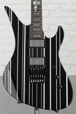Photo of Schecter Synyster Gates Custom - Gloss Black with Silver Stripes