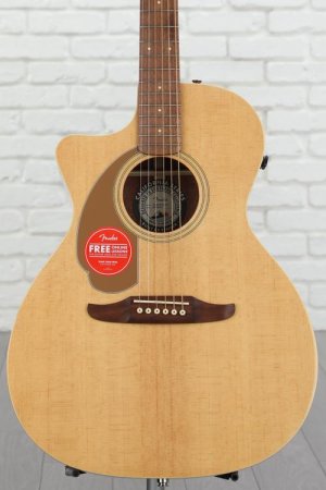 Photo of Fender Newporter Player Left-handed Acoustic-electric Guitar - Natural Sapele