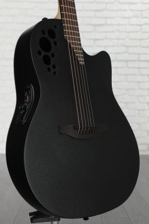 Photo of Ovation Elite T Deep Contour Acoustic-Electric Guitar - Black Textured