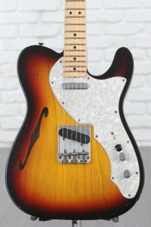 Photo of Fender Custom Shop '68 Telecaster Thinline Journeyman Relic Electric Guitar - 3-color Sunburst