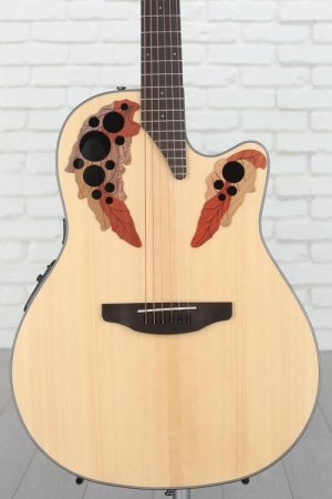 Photo of Ovation Elite Celebrity Mid-Depth Acoustic-Electric Guitar - Natural
