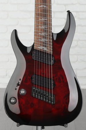 Photo of Schecter Omen Elite-8 Multiscale Left-handed 8-string Electric Guitar - Black Cherry Burst