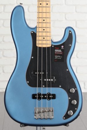 Photo of Fender American Performer Precision Bass - Satin Lake Placid Blue with Maple Fingerboard