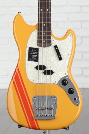 Photo of Fender Vintera II '70s Mustang Bass - Competition Orange with Rosewood Fingerboard